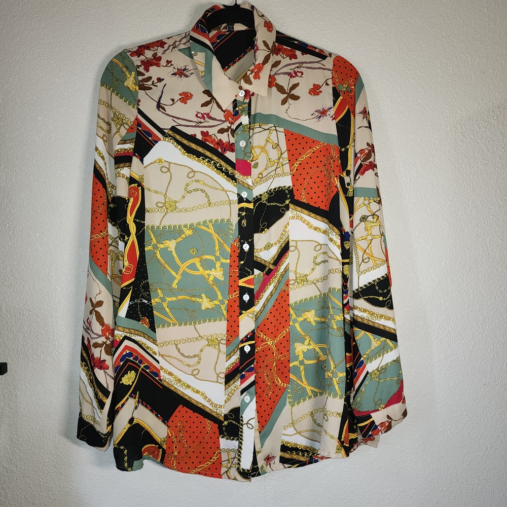 Fashion Nova Multicolor Patterned Shirt